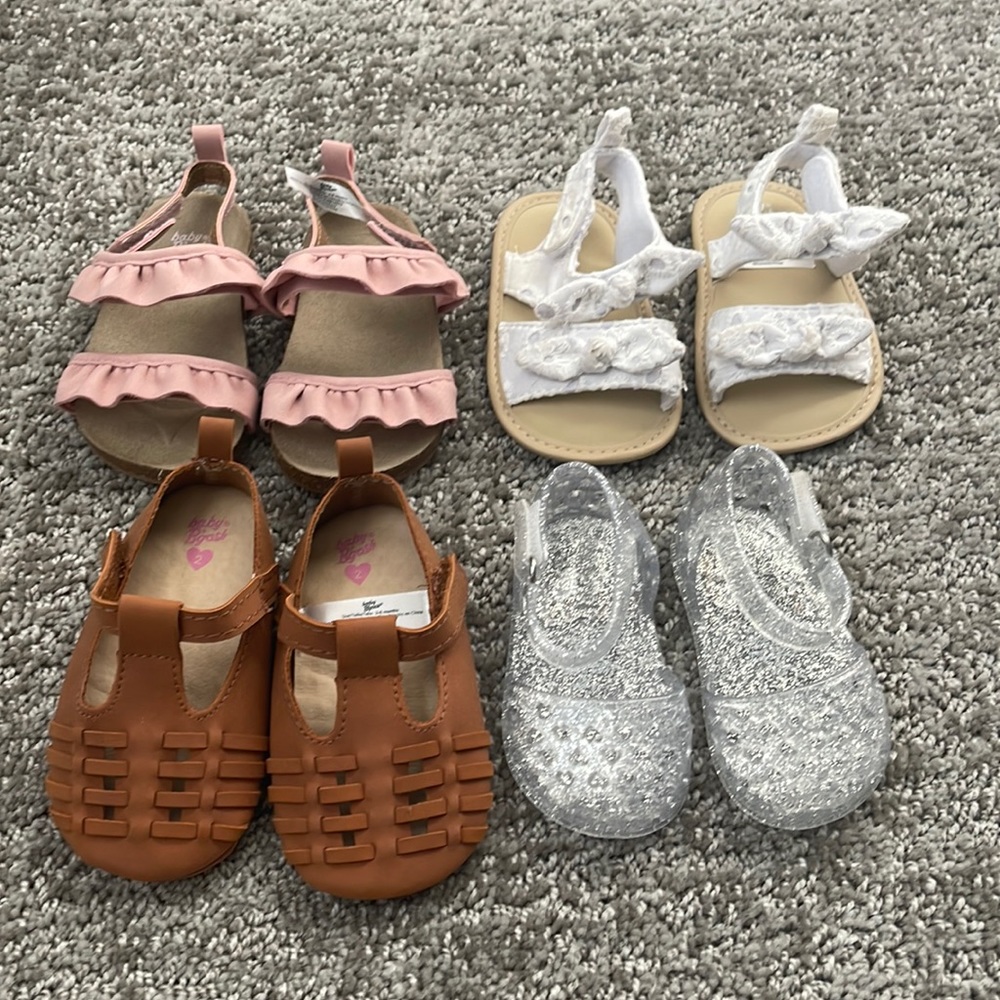 Baby B’gosh Sandals bundle. Size 3-6 Months. Four Pair.
